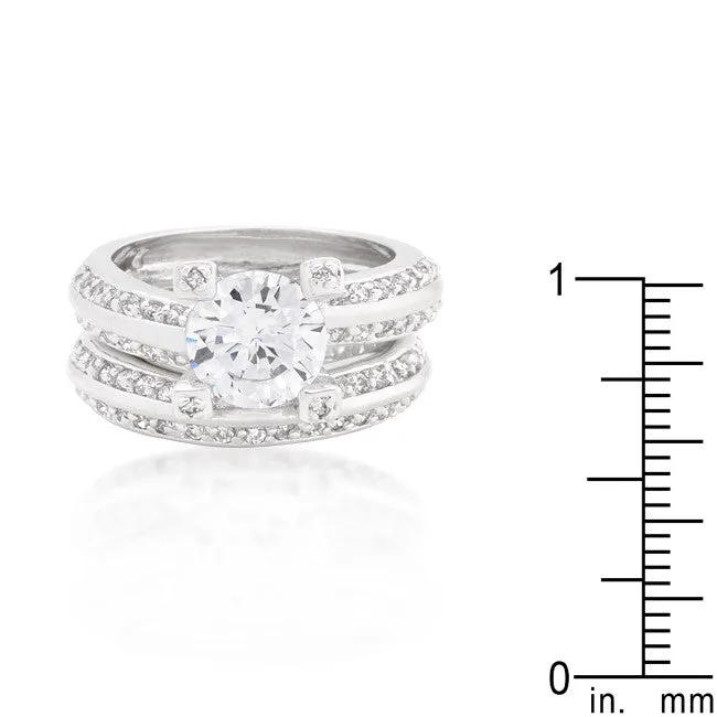 Round Cut Pave Ring Set