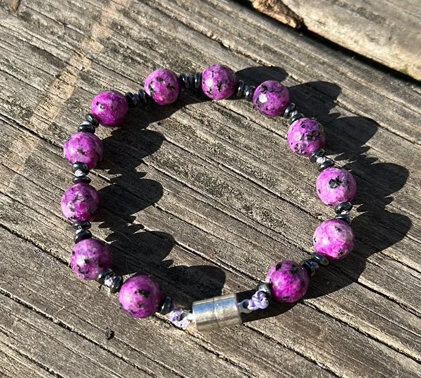 Ruby in zoisite magnetic bracelet