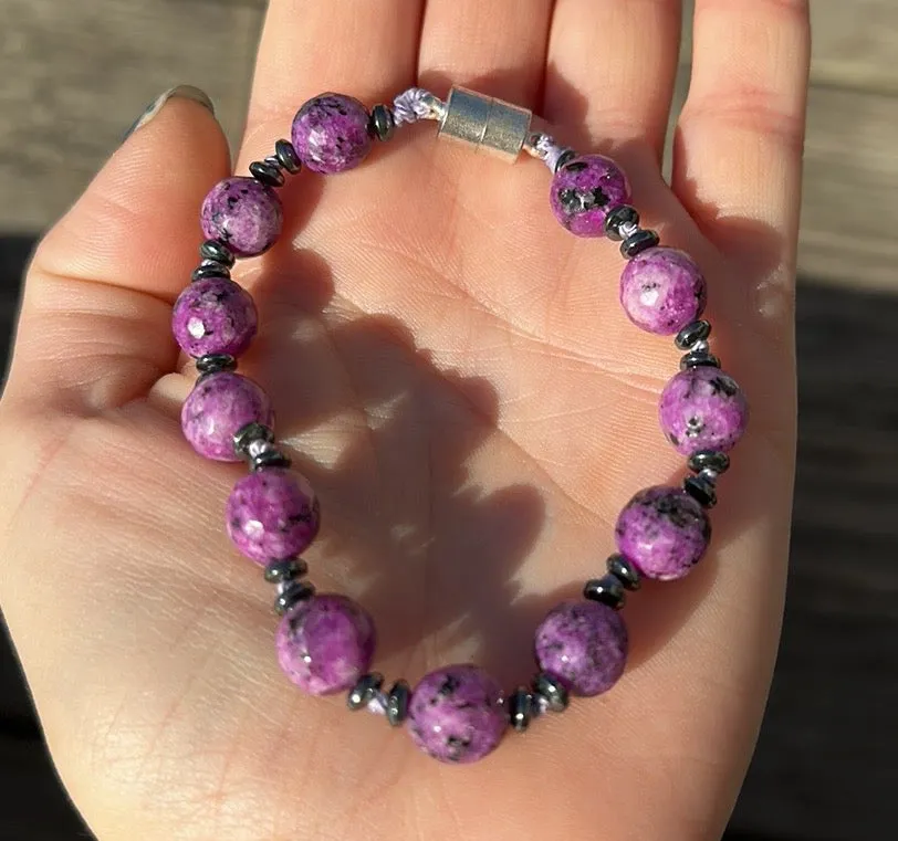 Ruby in zoisite magnetic bracelet