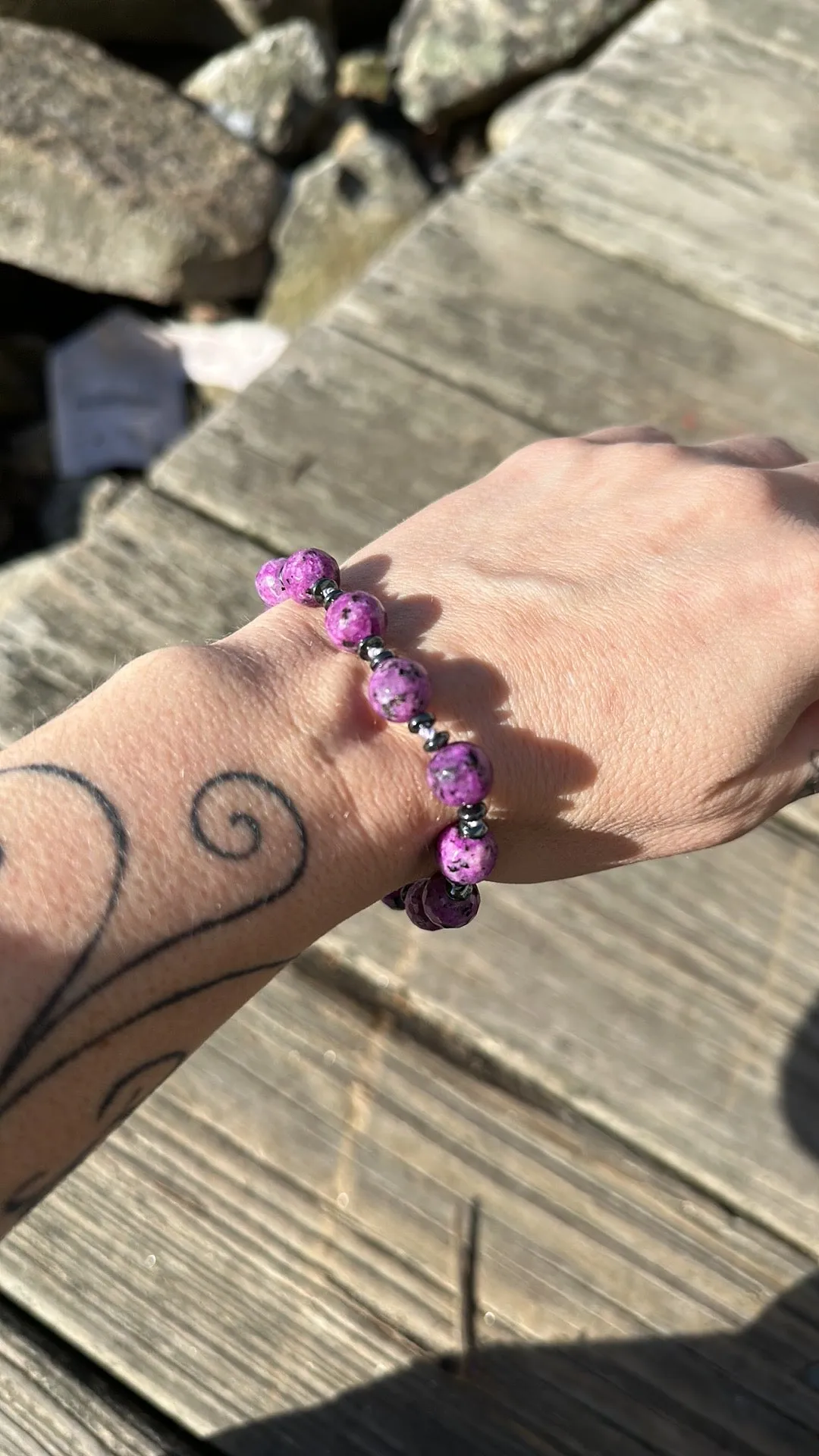 Ruby in zoisite magnetic bracelet