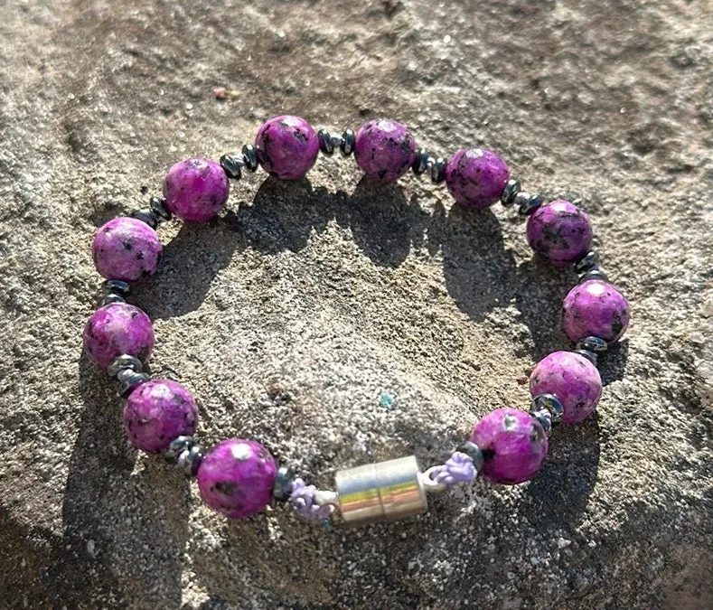 Ruby in zoisite magnetic bracelet