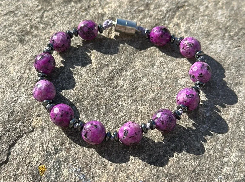Ruby in zoisite magnetic bracelet