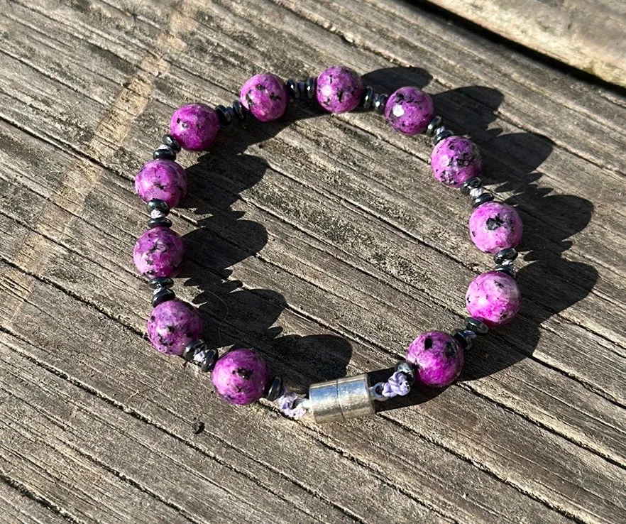 Ruby in zoisite magnetic bracelet