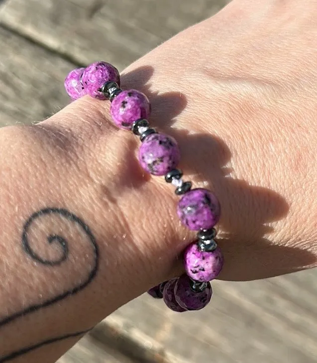 Ruby in zoisite magnetic bracelet