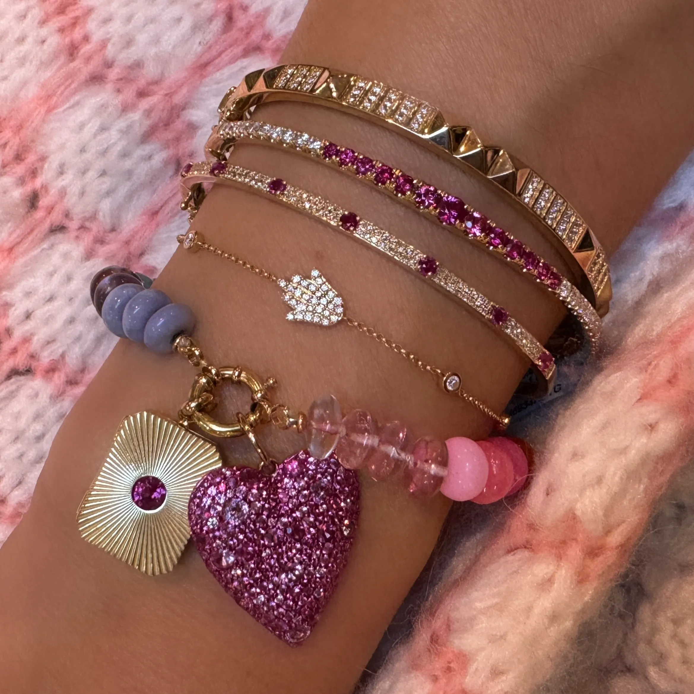 Ruby Love Diamond Bangle Bracelet