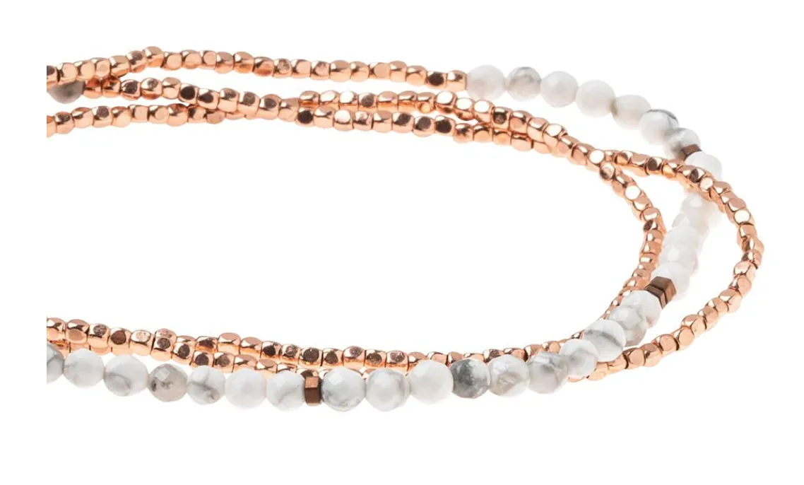 Scout Delicate Stone Wrap Bracelet / Necklace - Howlite Stone Of Harmony