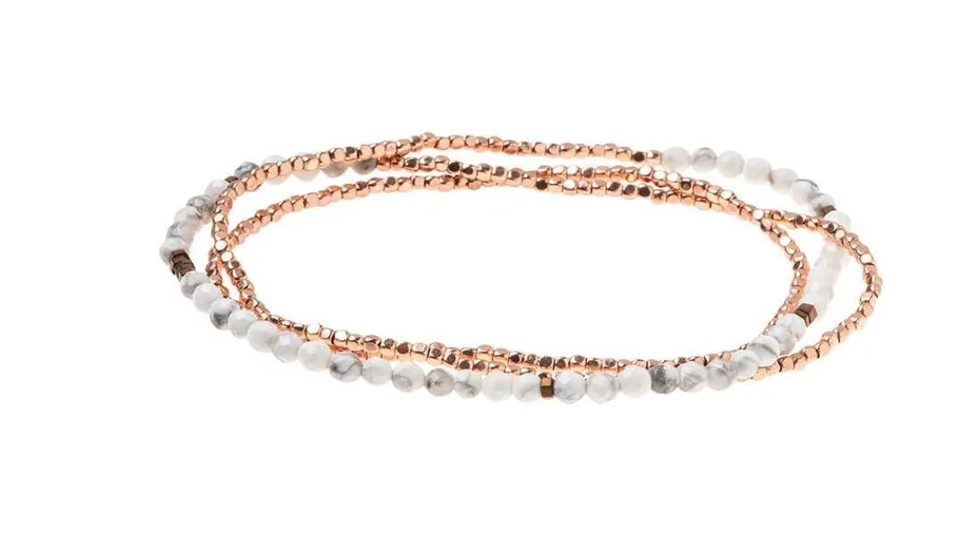 Scout Delicate Stone Wrap Bracelet / Necklace - Howlite Stone Of Harmony