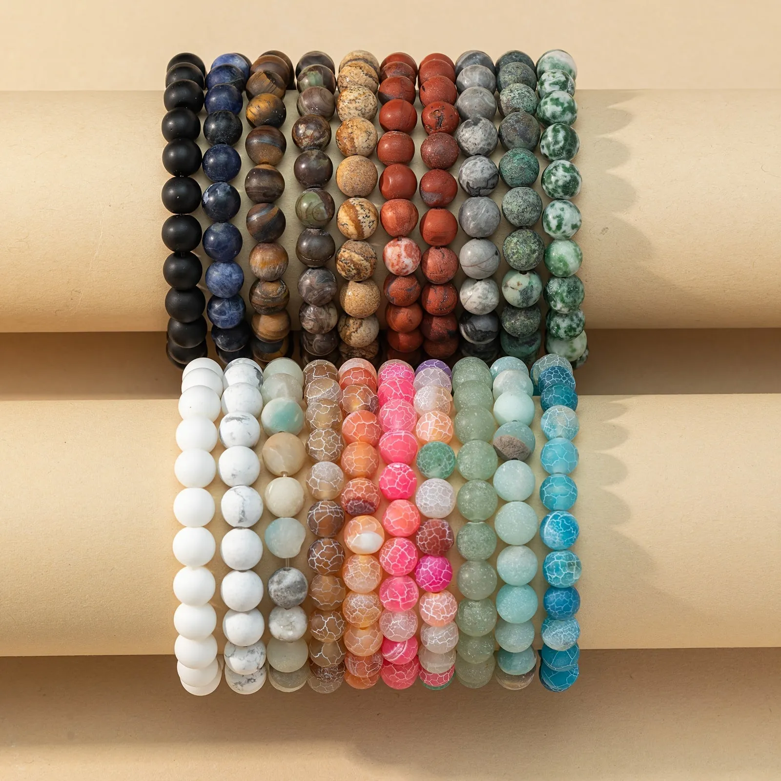 Stone Matte Beaded Bracelet for Men | Variety