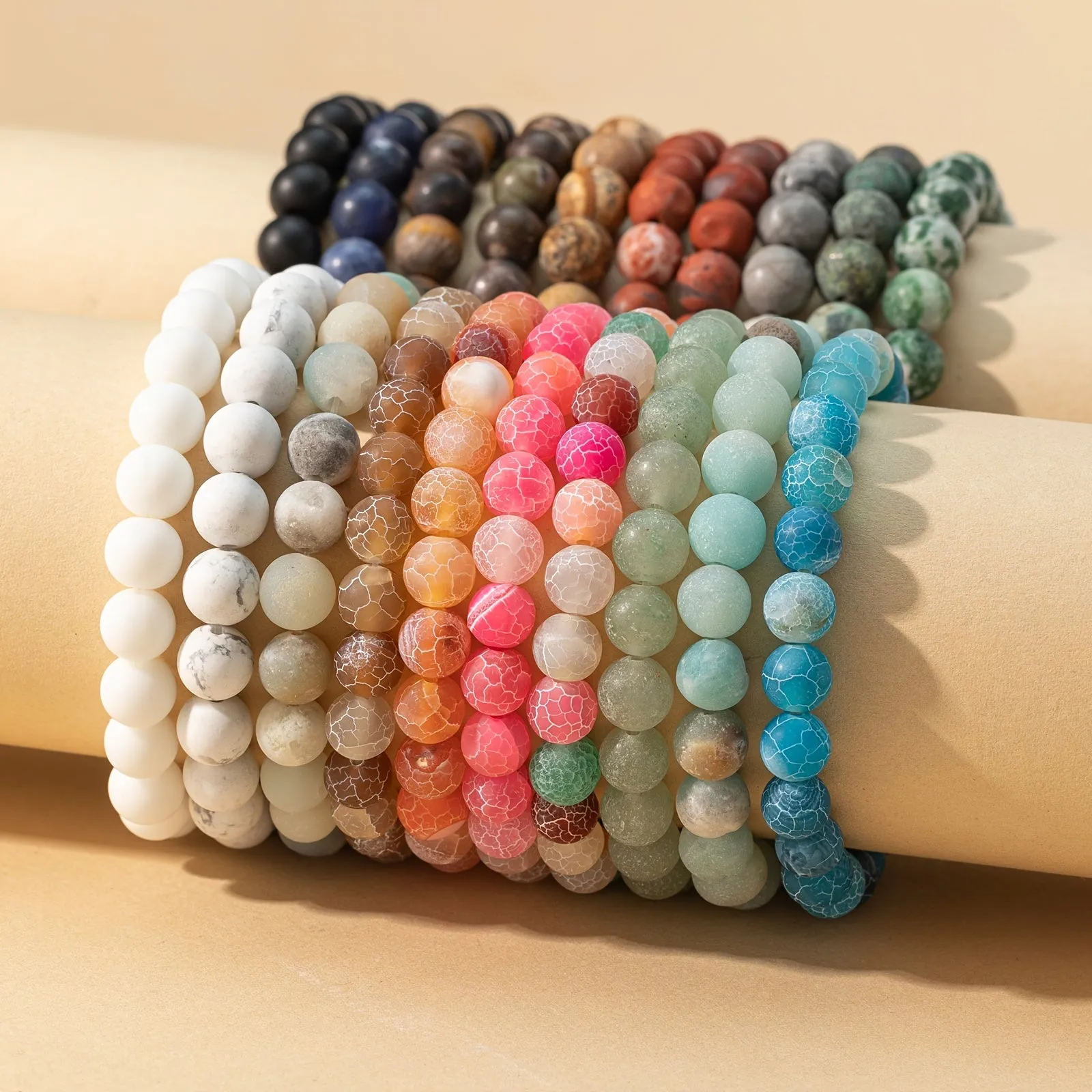 Stone Matte Beaded Bracelet for Men | Variety