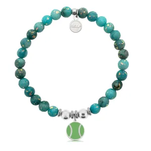 Tennis Charm with Blue Opal Jade Charity Bracelet