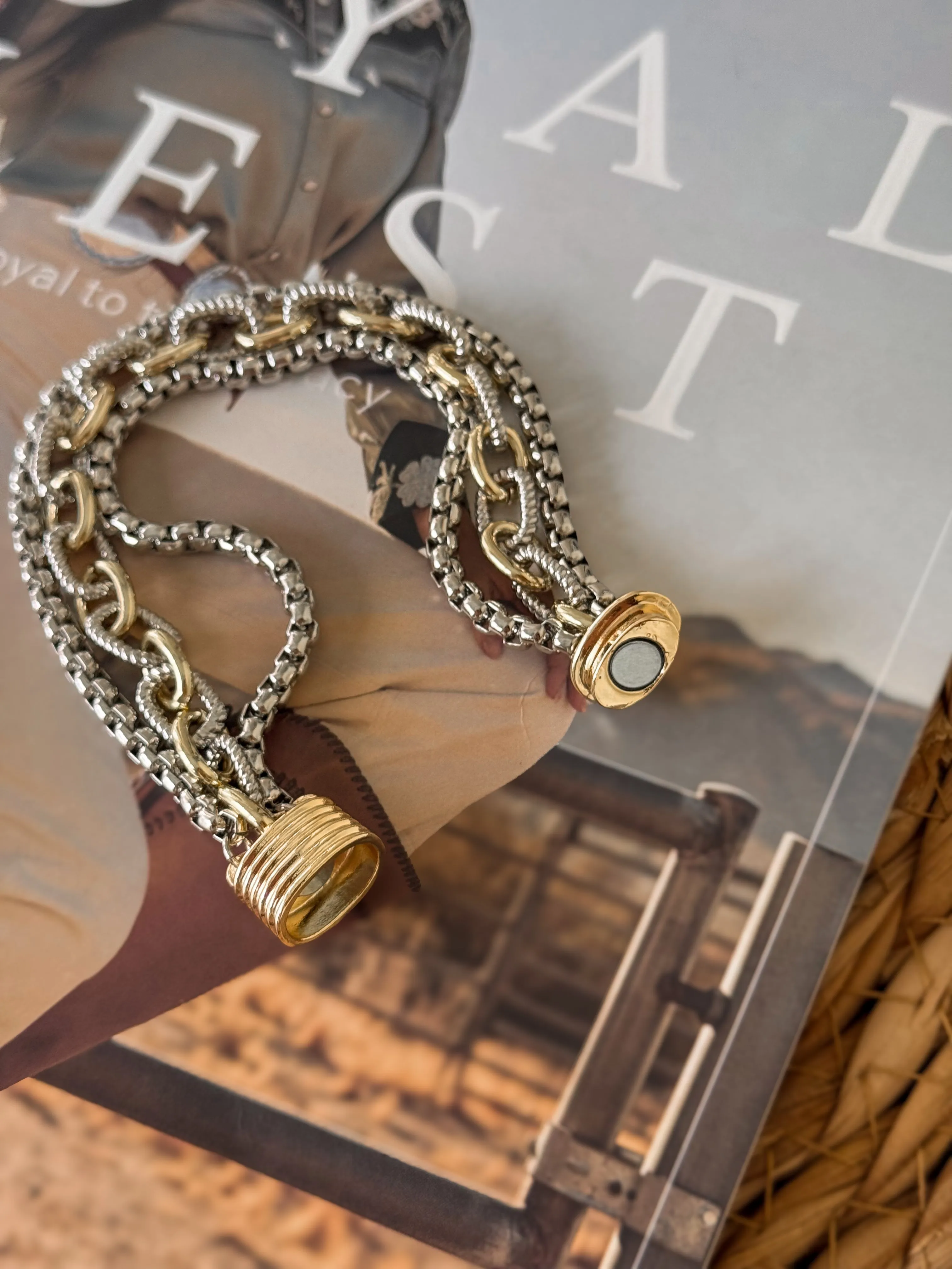 Two Tone Chain Bracelet