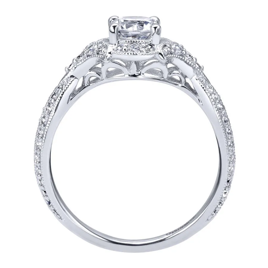 Vintage Halo White Gold Diamond Engagement Ring