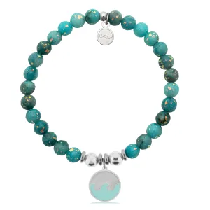 Wave Enamel Charm with Blue Opal Jade Charity Bracelet