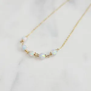 White Opal Beaded Necklace