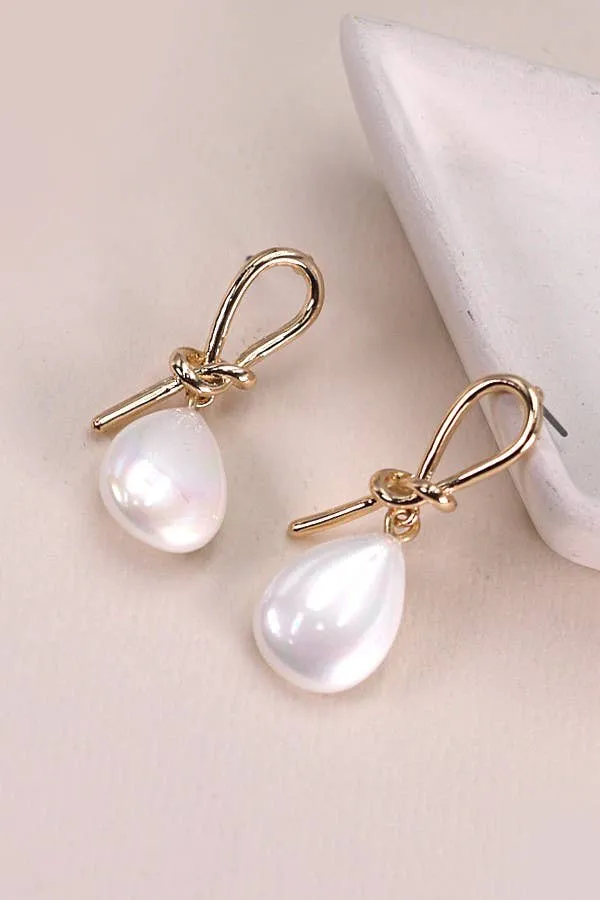 Wired Opal Teardrop Earrings