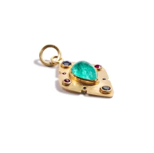 Zambian Emerald and Madagascar Ruby Pendant